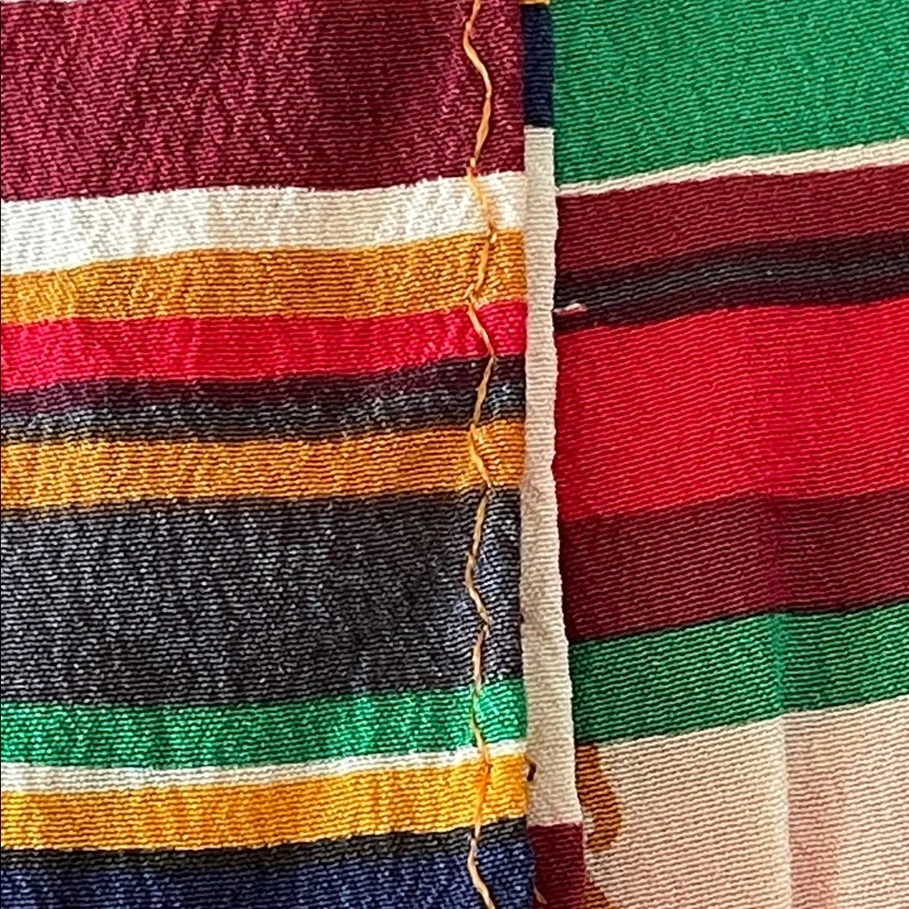 TALBOTS Vintage Oblong Silk Geometric Scroll Motif Multicolor Scarf
